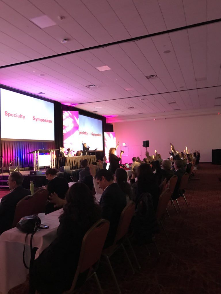 MaureenTrusky's tweet photo. Last full day of #GSLS18 was action packed.  Optomedy with Sarah Morgan, exhibit strike and GPLI Rising Star reception. https://t.co/4hAFlA1a99