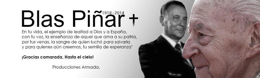 Armada_Prod's tweet photo. 4 años de tu partida..Honor y Lealtad eterna a Dios y a España 🇪🇸 #Rip #BlasPiñar https://t.co/55edumsolX