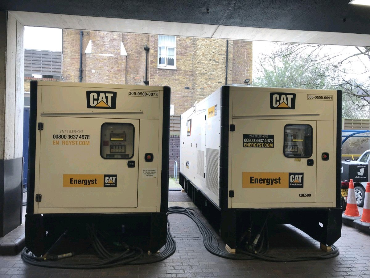 FarnesShaun's tweet photo. CAT Rental Power.  From backstage to life critical, we are on hand.  Installed this week to back up life critical services at a London hospital. #temporarypowerexperts https://t.co/CQyfFSrDUe