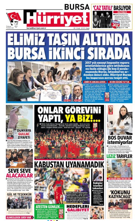 Bursa, 2017 yılı sanayi kapasite raporu istatistiklerine göre istihdamın en fazla olduğu ilk beş il sıralamasında İstanbul’dan sonra ikinci oldu. #BursaBüyürseTürkiyeBüyür