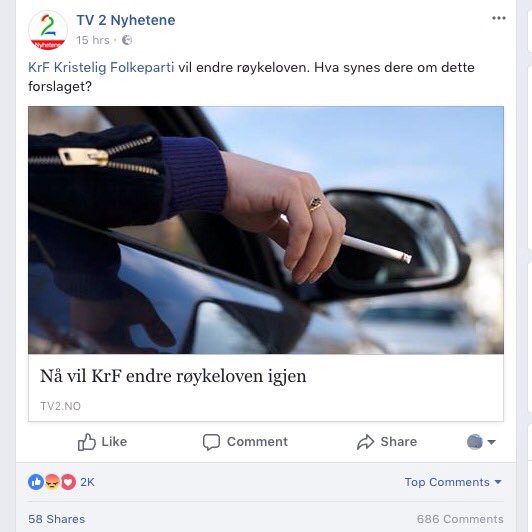Hvor mange dør av luftforurensning i Oslo, Kristelig Folkeparti og <a href="/OBollestad/">Olaug Bollestad</a> ? Dette vil også gjelde for de som vil slutte å røyke tobakk med e-sigaretter som er minst 95 % mindre skadelig. Gjennomtenkt Olaug Bollestad? facebook.com/tv2nyhetene/po…
