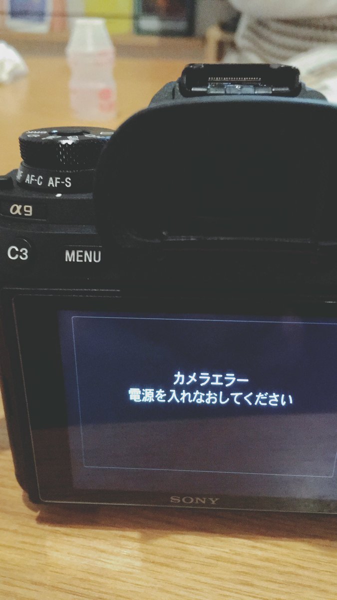 本日α9が「カメラエラー 電源を入れなおしてください」と、なにをして