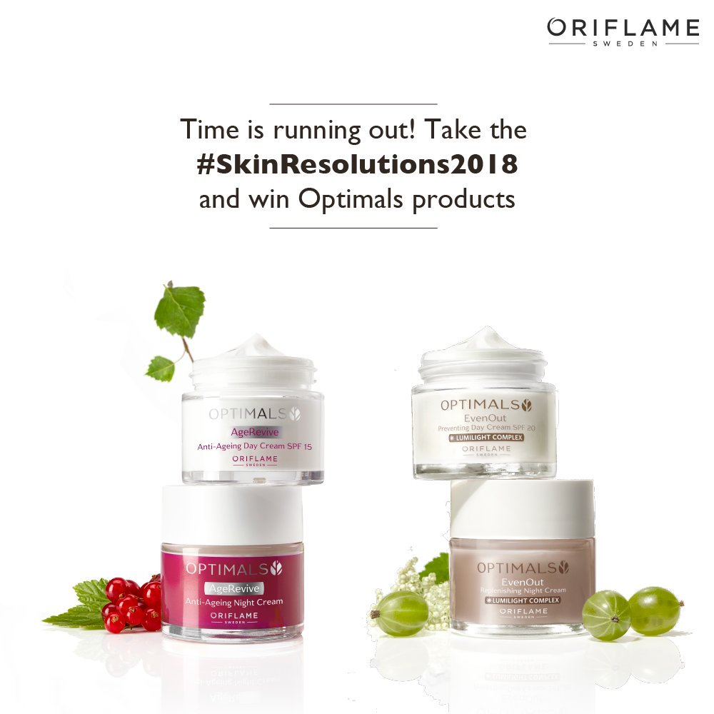 Oriflame_India's tweet photo. Hurry – take the #SkinResolutions2018 before it is too late on https://t.co/j0tAAPDHup to win Optimals products! Tag a friend to spread the word. https://t.co/zg8HUFHf0p