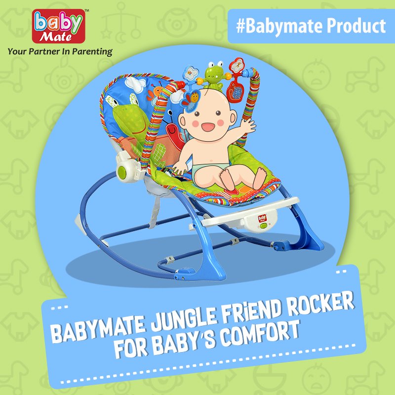 RelianceToys's tweet photo. A chair-cum-rocker with softly padded seat, easy foldable, calm music &amp; colourful detachable toys, Babymate Jungle Friend Rocker is a complete package to keep your baby entertained.
Buy it now at - https://t.co/akZYFwnXwO 
@amazonIN #YourPartnerInParenting #BabyFun #BabyProducts https://t.co/XSltk9nT2q