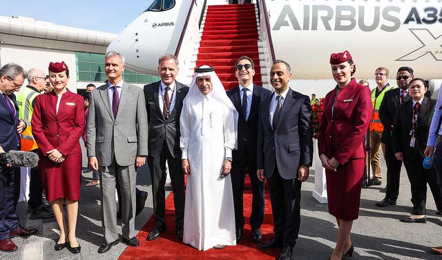 MarhabaQatar's tweet photo. .@qatarairways recently welcomed the arrival of #AirbusA350_1000 #TestAircraft to #Qatar as part of a special #DemonstrationTour by @Airbus

More details on #Marhaba 
https://t.co/bQ88EZ4wVQ https://t.co/XWoUc8yqT8
