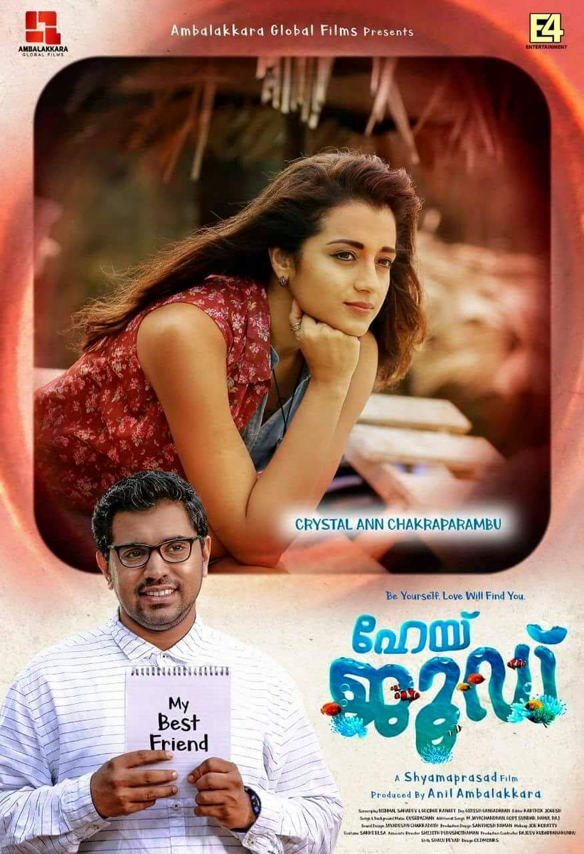 aruntrish's tweet photo. @trishtrashers as Crystal Ann Chakraparamu - - - > ( @NivinOfficial ) Jude's Best Friend #CharacterIntroPoster ❤ @Shyamaprasaddir @Naresshkrishna #HeyJudeFromFeb2 https://t.co/G8F4aTFOoE