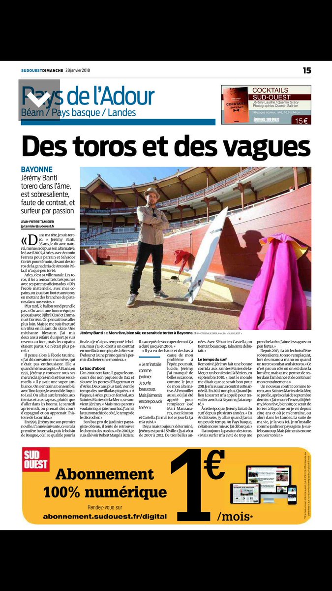 Merci <a href="/sudouest/">Sud Ouest</a>, pour l'article d'aujourd'hui 🙏🏼🙏🏼🙌🏽🙌🏽
