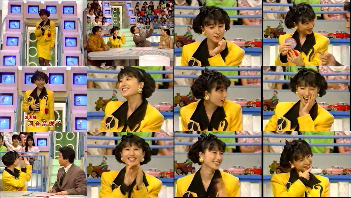 Enkada1suk1 Na Twitteru テレビ探偵団 河合奈保子さん26歳 年8月日第109回 チャーミングな奈保子さん オレンジイエロー 黄橙 のスーツ 膝下ミニ 上衣に黒い襟 胸元アップリケは黒で疑問符 ポケットに赤い マーク 司会 三宅裕司 山瀬まみ コメント 海老名