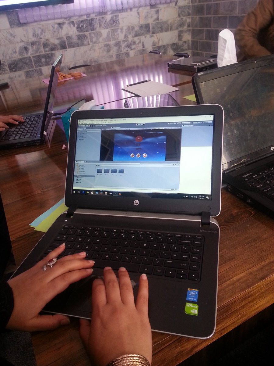 NasrinWahidi's tweet photo. We finally complete 90% our game after 2 days.💪
@CodeToInspire 
#unity3d
#GGJ18
@globalgamejam 
#afghangirlscode https://t.co/L7AVKpFOqf