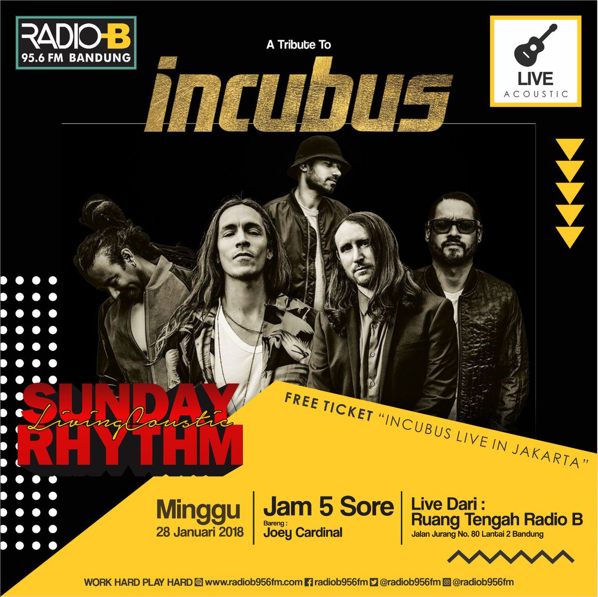 Bradio956FM's tweet photo. #SUNDAYRHYTHM with @joeycardinal sampai jam 7 mampu nanti . https://t.co/m1uXR6AI3f
