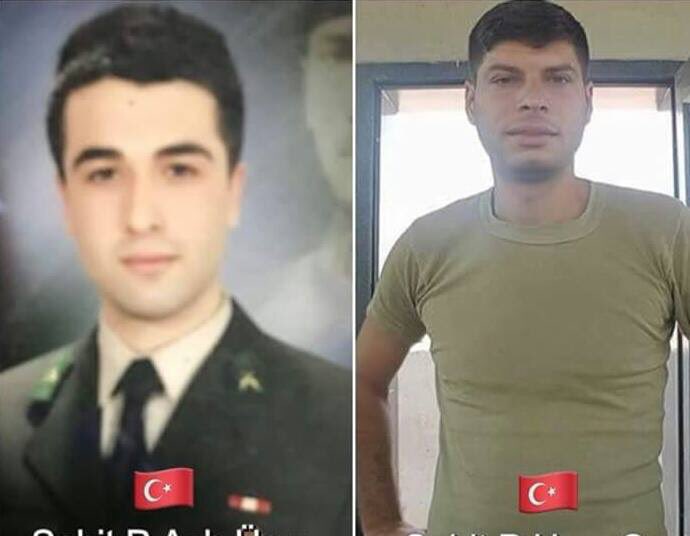 kamudanhaber's tweet photo. Afrin şehitlerimiz;  P.Üst.Çvs Fatih MEHMETHAN ile P.Uzm.Üst.Çvş Ali GÜMÜŞ 

Şehitlerimize Cenab-ı Hak'tan rahmet diliyoruz.

Mekanları cennet olsun.

Milletimizin başı sağolsun. https://t.co/6c25pFo0jx