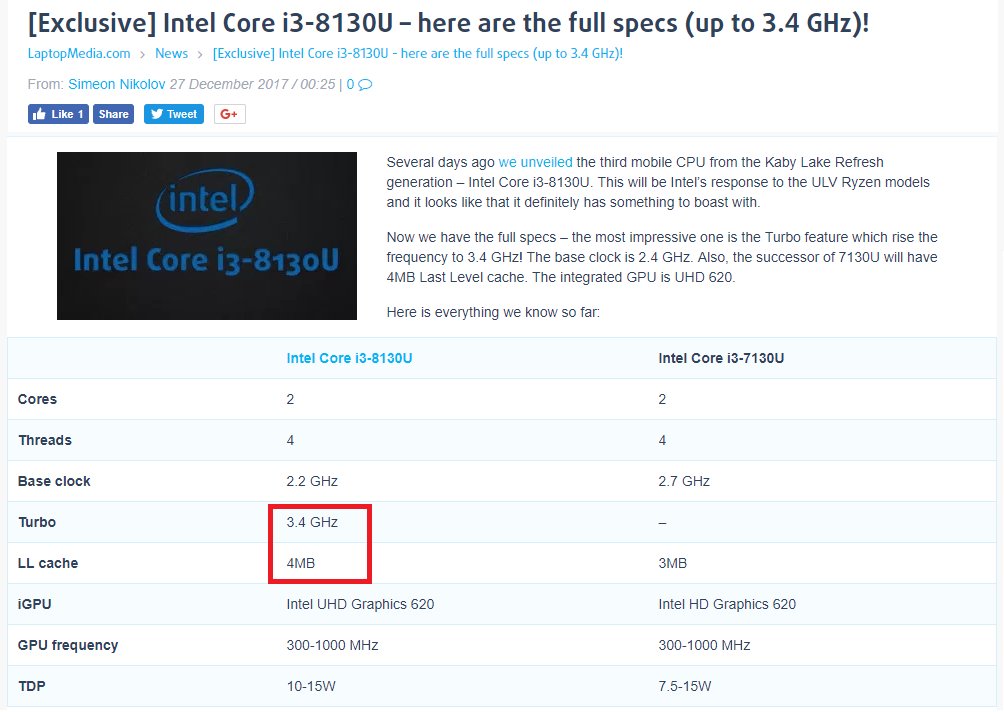 InstLatX64's tweet photo. The #Intel Core i3-8121 SKU is a Cannonlake (CPUID 60663). Probably the i3-8130 is too. Finally the Intel 10nm is working, it explains the 3->4MB L3 and the 3.4GHz Turbo (in case of i3-8130). I hope #AVX512F,CD,BW.DQ,VL,VBMI,IFMA are enabled too

https://t.co/FhrokcFXxt https://t.co/cIyg6QbGTZ
