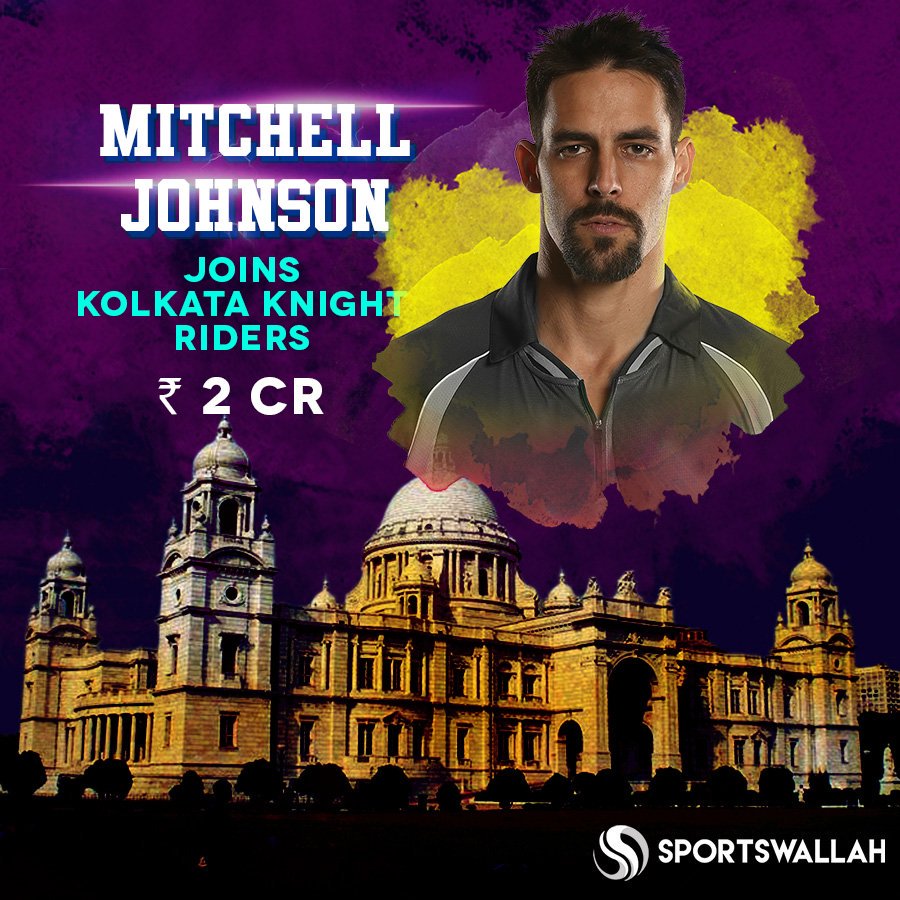 One more Aussie pace bowler in #KnightFamily.
Mitchell johnson moves to KKR for INR 2 crores.
#KKR #KorboLorboJitboRe