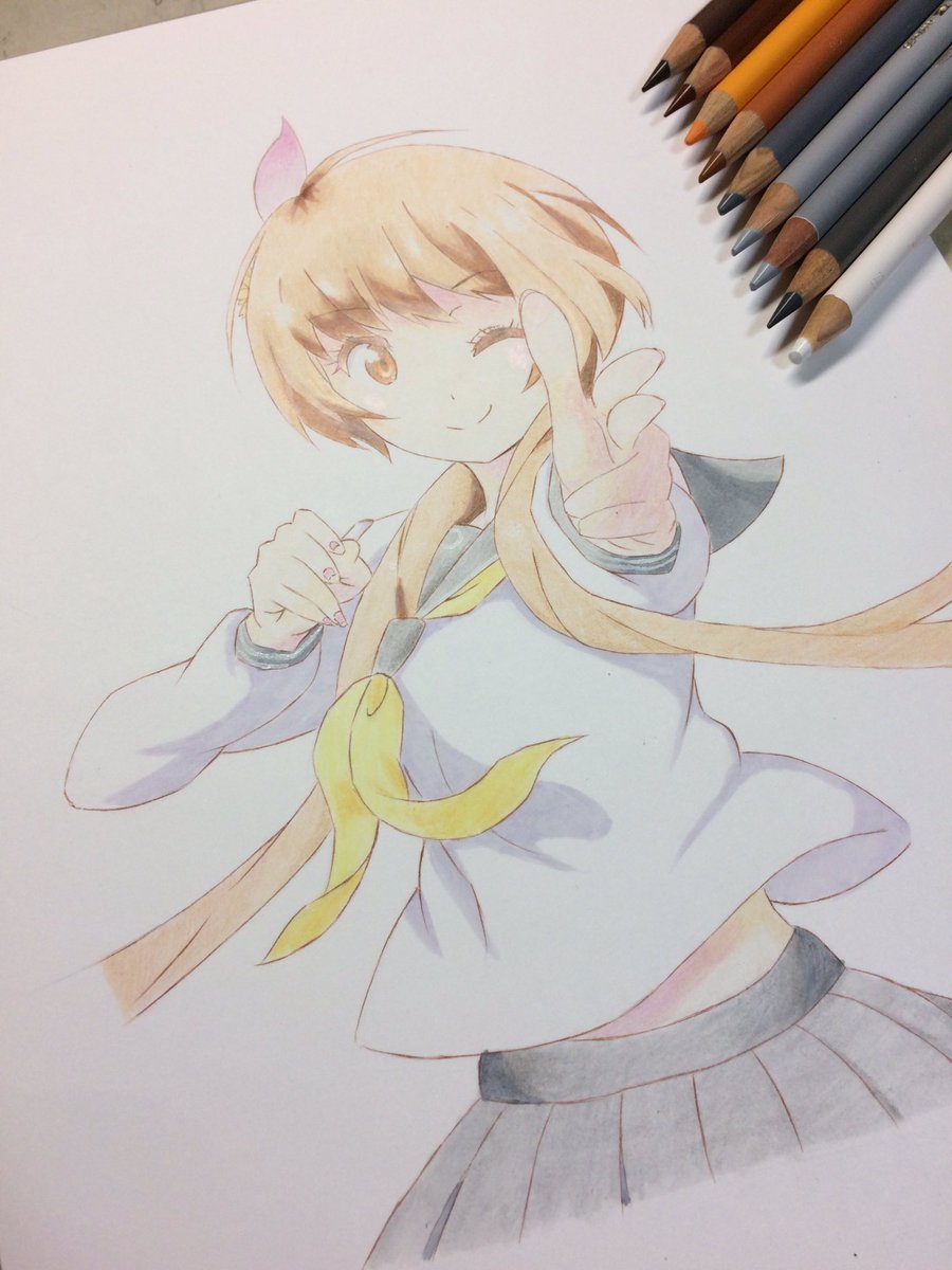 きおゆーふぉ ニセコイから橘万里花描きました ニセコイ 色鉛筆 模写