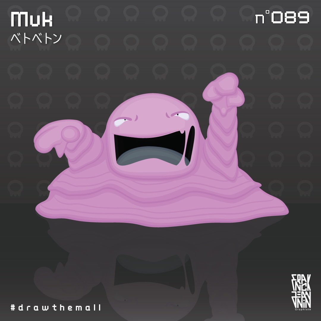 franck_jeannin's tweet photo. 089 of #151 
1 day 1 pokemon !  #muk
#drawthemall #pokedexchallenge #pokemonillustration #pokemon #pokedex #pokemonvector #pokemonfan #pokemongo #pokemonart #graphisme #design #illustration 
#flat #flatdesign #graphicdesign #franckjeannin https://t.co/P4FXm1qd2G