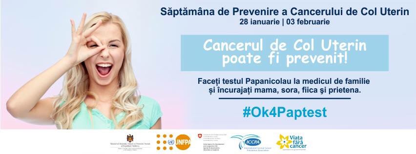 Astazi, 28 ianuarie, incepe Saptamana de Prevenire a Cancerului de Col Uterin. 

Prea multe destine sunt distruse din cauza neefectuarii la timp a testului Papanicolau.

Sustineti campania #Ok4Paptest pentru a informa fiecare femeie ca screening-ul cervical salviaza vieti.