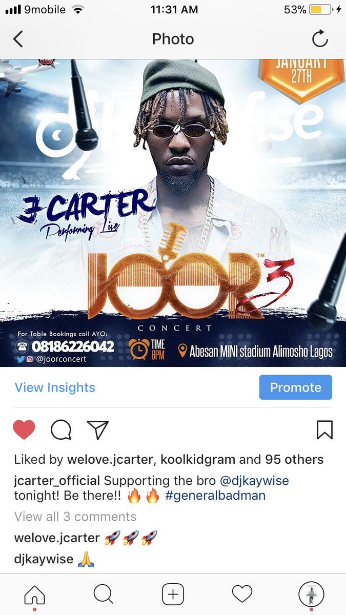 Iam_jcarter1's tweet photo. Last night was a movie!!! #joorconcert3 #generalbadman https://t.co/NME4dMd7ZX