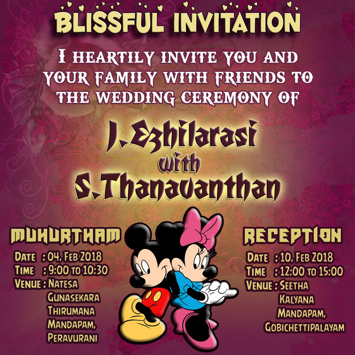 inaveenjv's tweet photo. #Feb04Muhurtham
#Feb10Reception
#Celebration_Begins
Hope to see you all there.
😇😇😇 https://t.co/J4OBIPbXbz