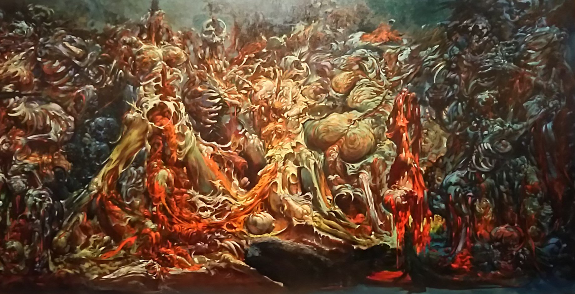 さわやか革命 生賴範義展 上野の森美術館 作品数も半端なくドドーンと見ごたえありだった 西欧の宗教画を思わせるものもあれば 写真と見まごうハイパーリアリズムもあり かと思えば 意外にもシュールレアリスムの影響が感じられた 連想したのは