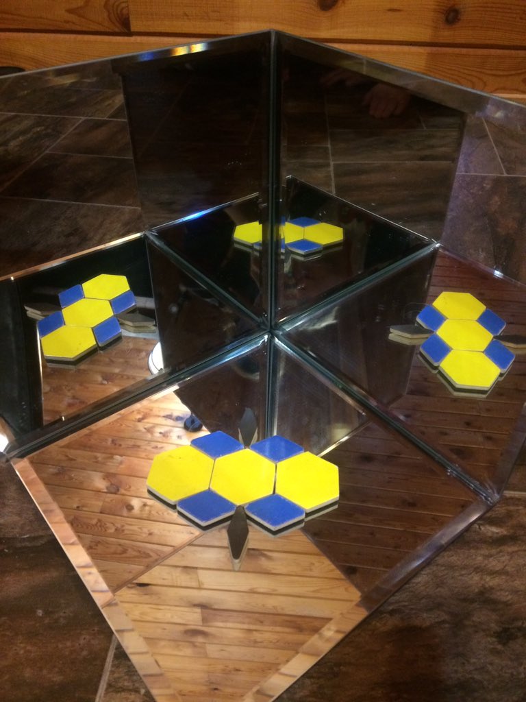 LanaSteiner4's tweet photo. Finally got the mirrors built for students to experiment with transformations! Thanks #SUM2017 for the idea! @park_star @SMTSca @GSSD204 @perfinker @jnovakowski38 #iteachmath #elemmathchat https://t.co/xV9XnE1wdj