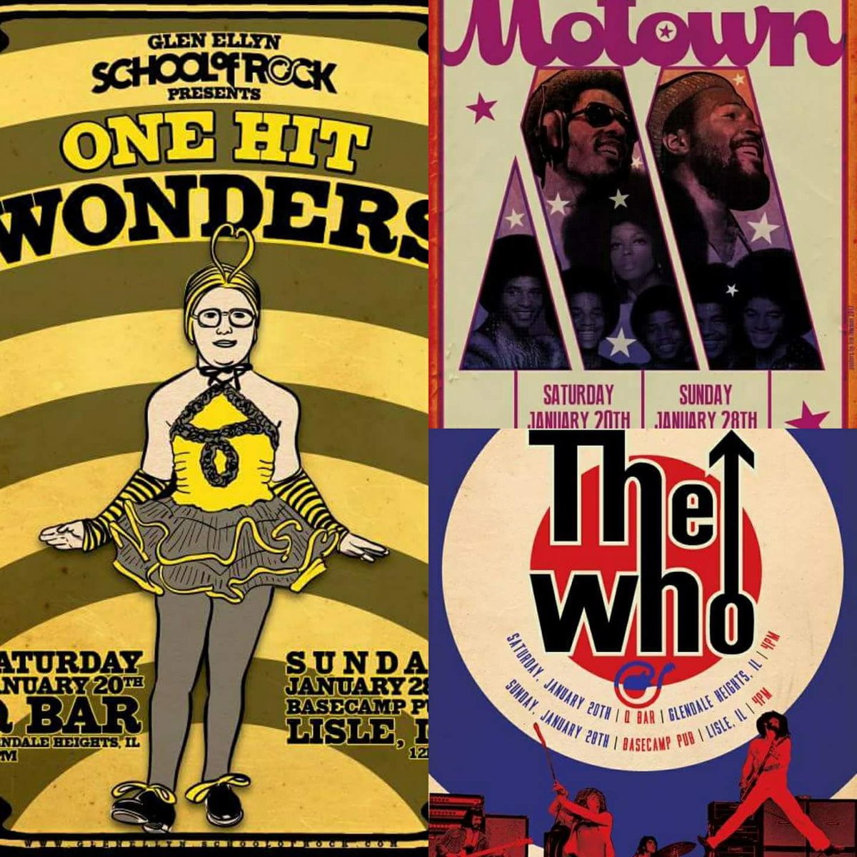 Round 2 of our Winter Season Show Triple Header is is today! We're at BaseCamp Pub &amp; Eatery in Lisle, so grab the family and join us for a day of rockin' fun!

12pm - One Hit Wonders
2pm - Motown
4pm - The Who