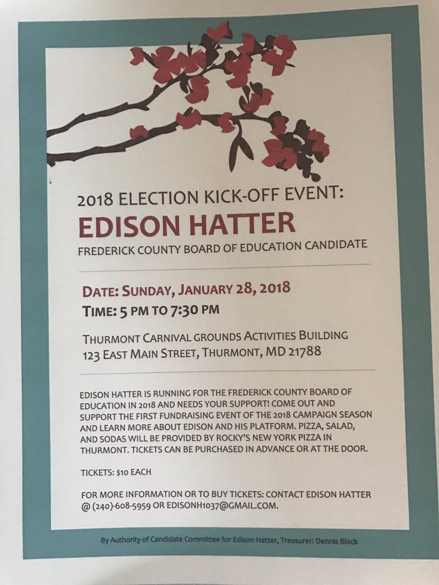 HatterForBOE's tweet photo. My Campaign Kick-Off event is today! Come get some food and take home a yard sign to display! https://t.co/29agS4Lbyd