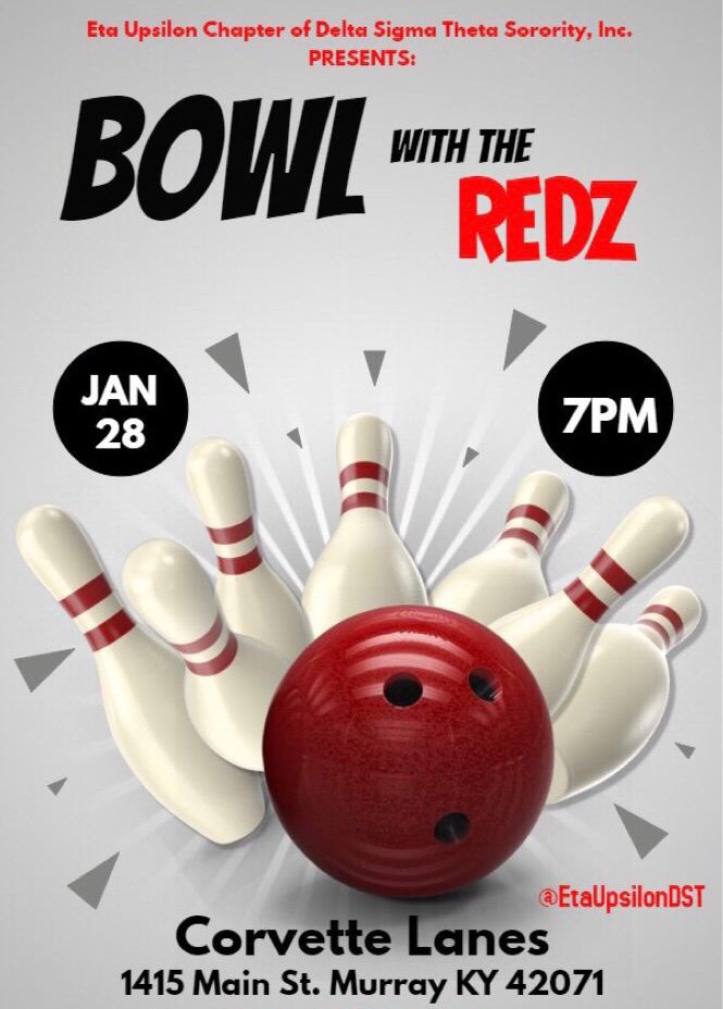 EtaUpsilonDST's tweet photo. Make sure you come bowl with us tonight! 7pm at Corvette Lanes ❤️🎳 https://t.co/VqGSThr6UB