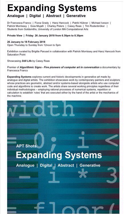APTGallery's tweet photo. #ExpandingSystems includes work by @fiona_grady and #GoiaMujalli Thursday-Sunday 12-5pm until 18 February. https://t.co/kAAvl5rNMk