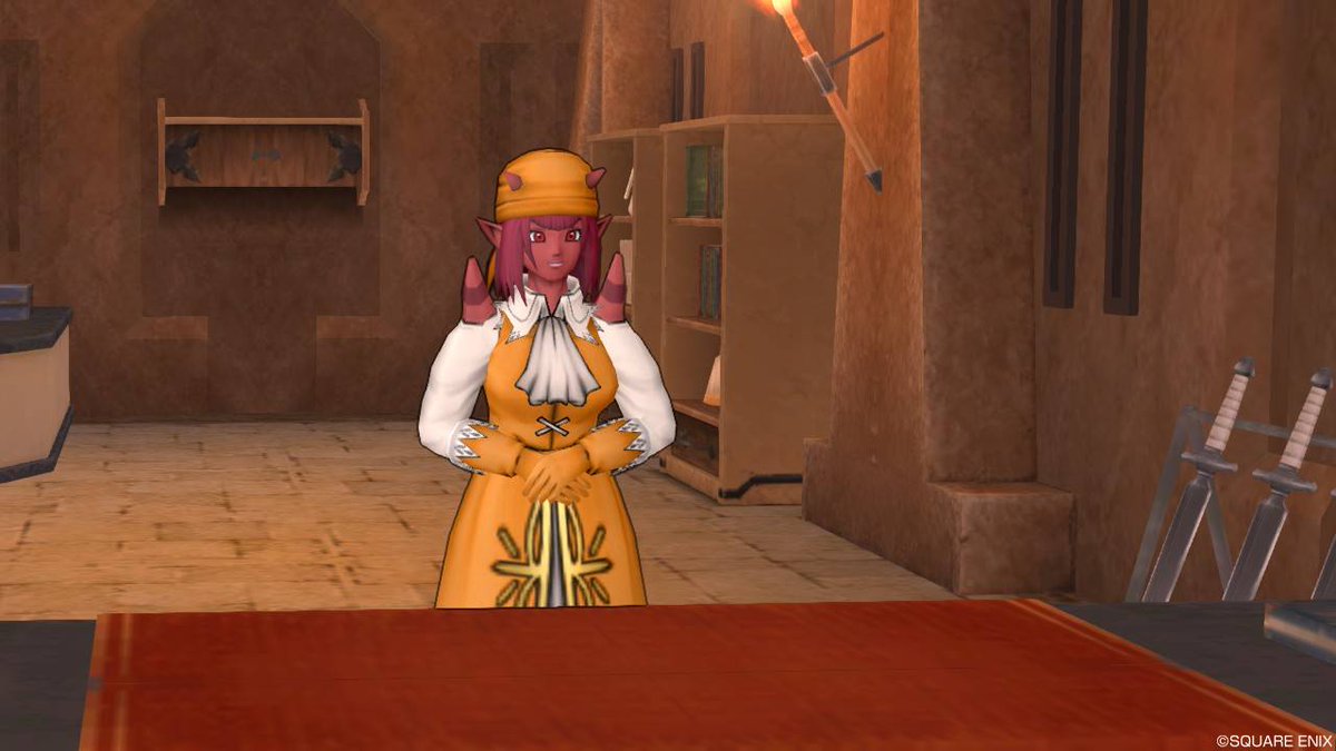 おとじゃ ｄｑ10ｎｐｃ図鑑 シェラ ガートラント城下町 ガートラントのコンシェルジュ グレンのビョルン 住宅村のズワルドの陰に隠れがちだが 彼女の特徴は何といっても現段階で見かけるコンシュルジュの中で唯一のオガ娘であるということ 彼女の