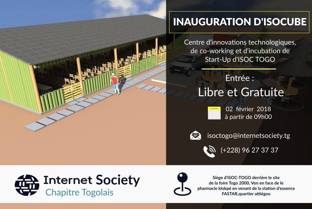 ParlonsTechx's tweet image. #ParlonsTech | #Hub : Lomé, @Isoc_Togo inaugure son Hub ce vendredi 2 fev. Un espace de Co-Working qui sera équipé d'une connexion internet de 100mbps et d'accès libre et gratuite pour tous. #IsocHub #TgTech #Team228