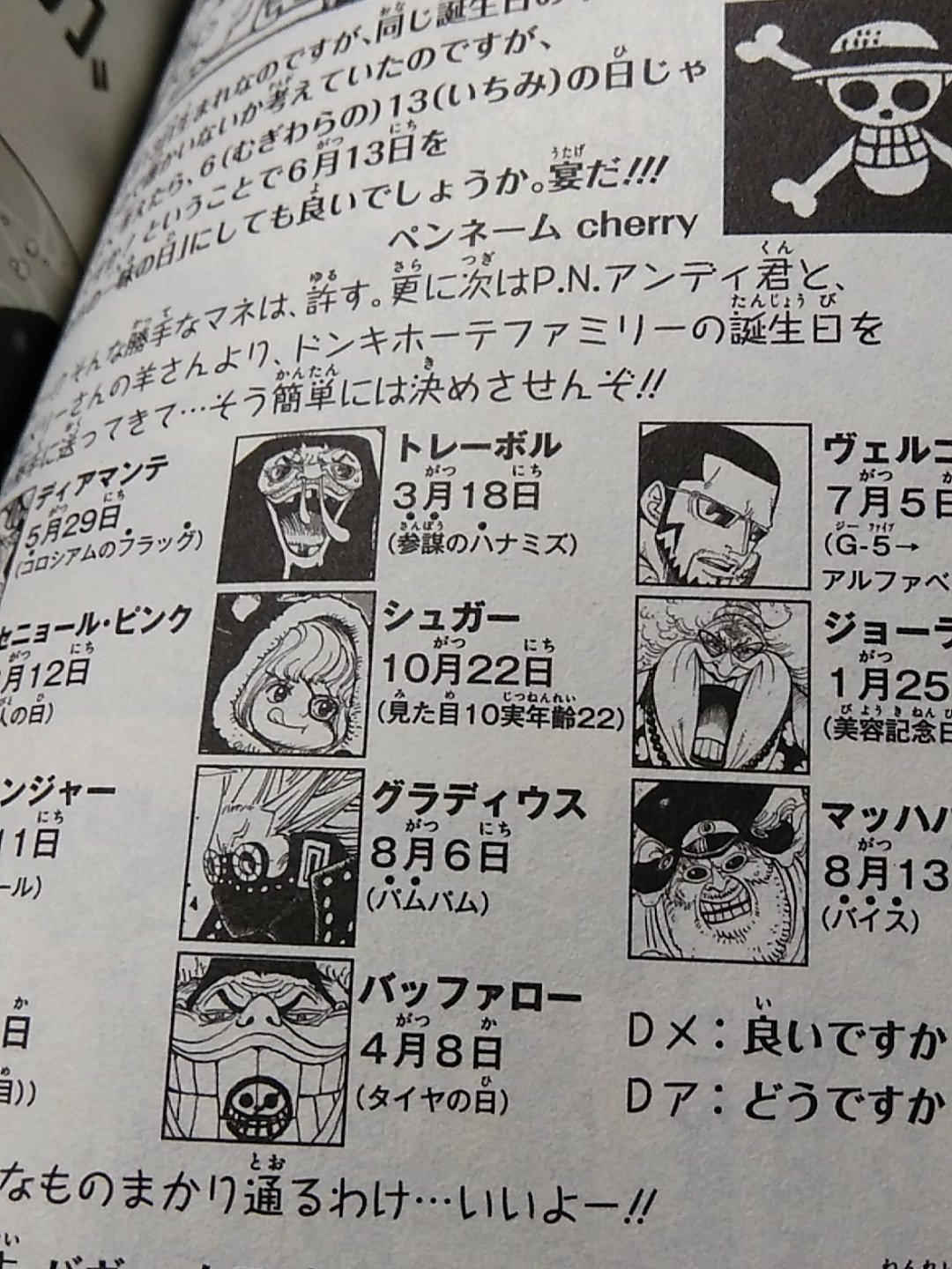 טוויטר りょう Street Fighter בטוויטר Lv279c Ns すみません 私の書いた 尾田先生 のことですか あれは One Piece の尾田栄一郎先生のことです ストリートファイターとは無関係ですが ワンピース では登場人物の誕生日のほとんどを読者が語呂合わせで決め