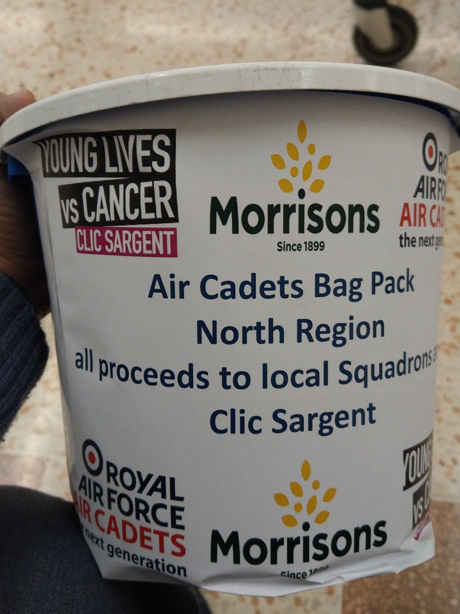 Out at <a href="/Morrisons/">Morrisons</a> in #Preston bag packing for the <a href="/aircadets/">RAF Air Cadets</a> and <a href="/CLIC_Sargent/">CLIC Sargent</a> - come and give us some money! #WhatWeDo