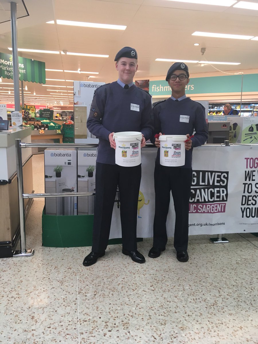 Our Cadets supporting the North Region bagpack in aid of Squadron and Region funds and the Morrisons charity #northregionbagpack #whatwedo