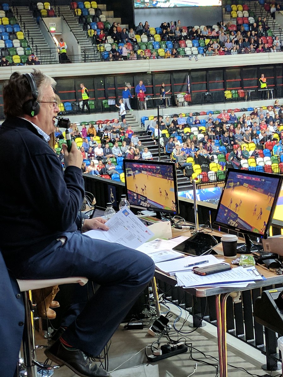 develasis's tweet photo. The legend @NickIrvine12 commentating with @MaddieHinch and @andyhalliday3 today. Thanks for what you for hockey's profile. @EnglandHockey https://t.co/JPfLlUyLTT