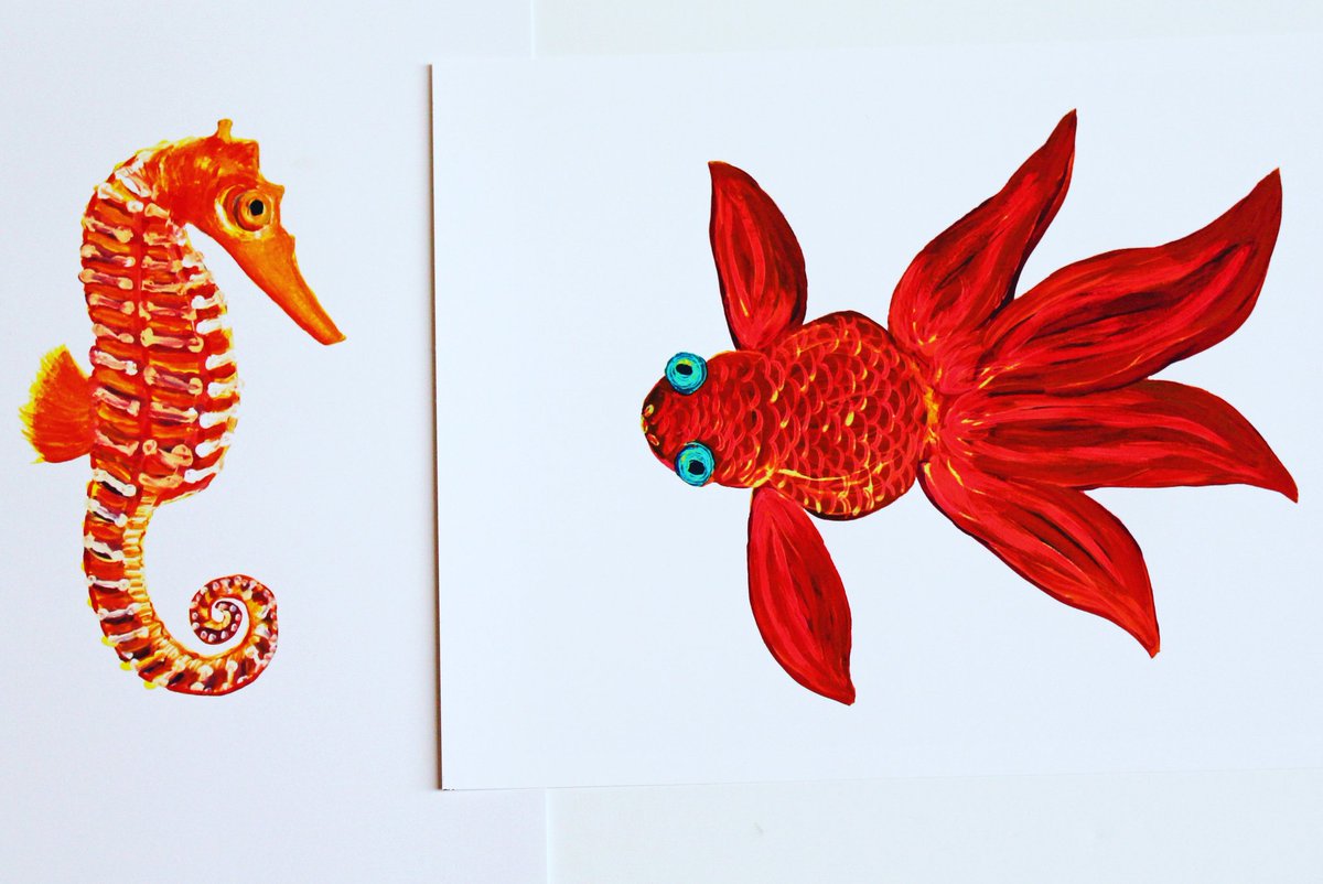 YorathDesigns's tweet photo. Under the sea π #seahorse #goldfish #ocean #iamfy #hellosmallshop #craftbuzz #britishartist #handmadeuk #etsyuk #SundayFunday https://t.co/lVg6jB4TPo
