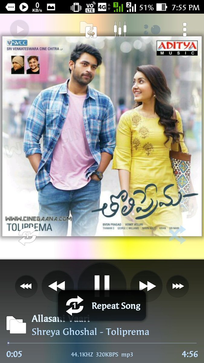 #Ninnila & #AllasaniVaari Songs Repeat Mode 🔂 👌🎵 

@MusicThaman 👍 #Tholiprema