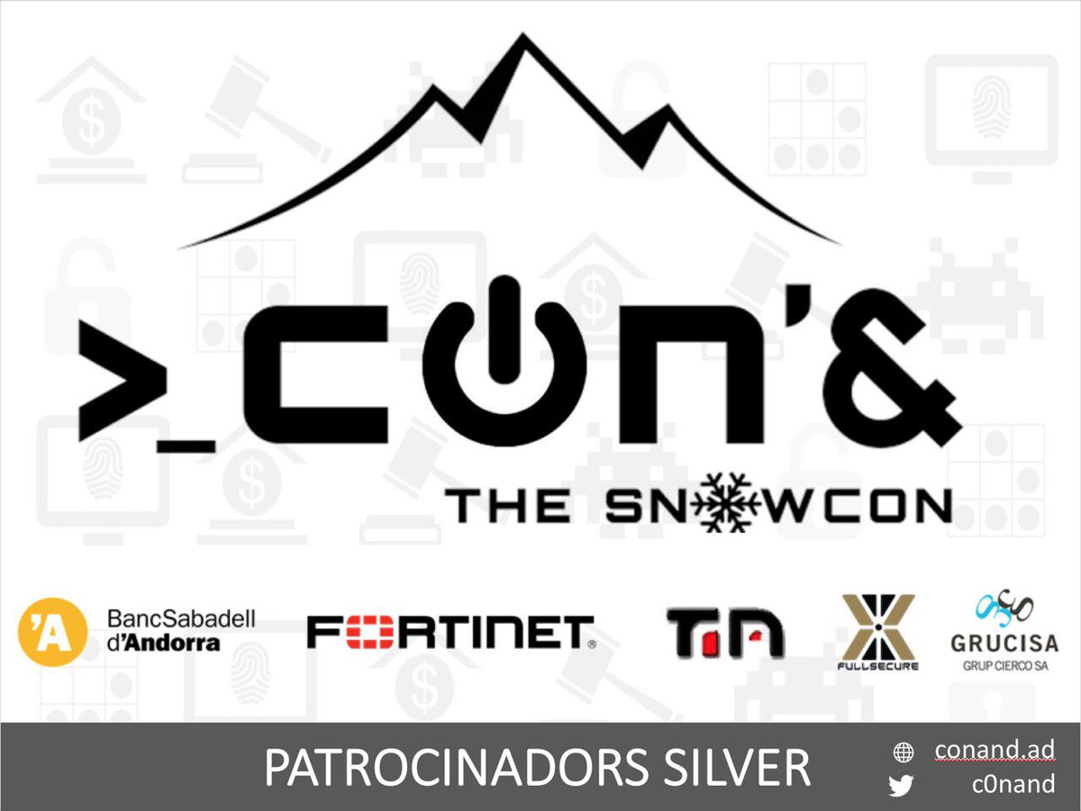 C0NAND's tweet image. Patrocinadores Silver, sin ellos tampoco seria possible @BSAndorra @Fortinet #tda #grupcisa #fullsecure