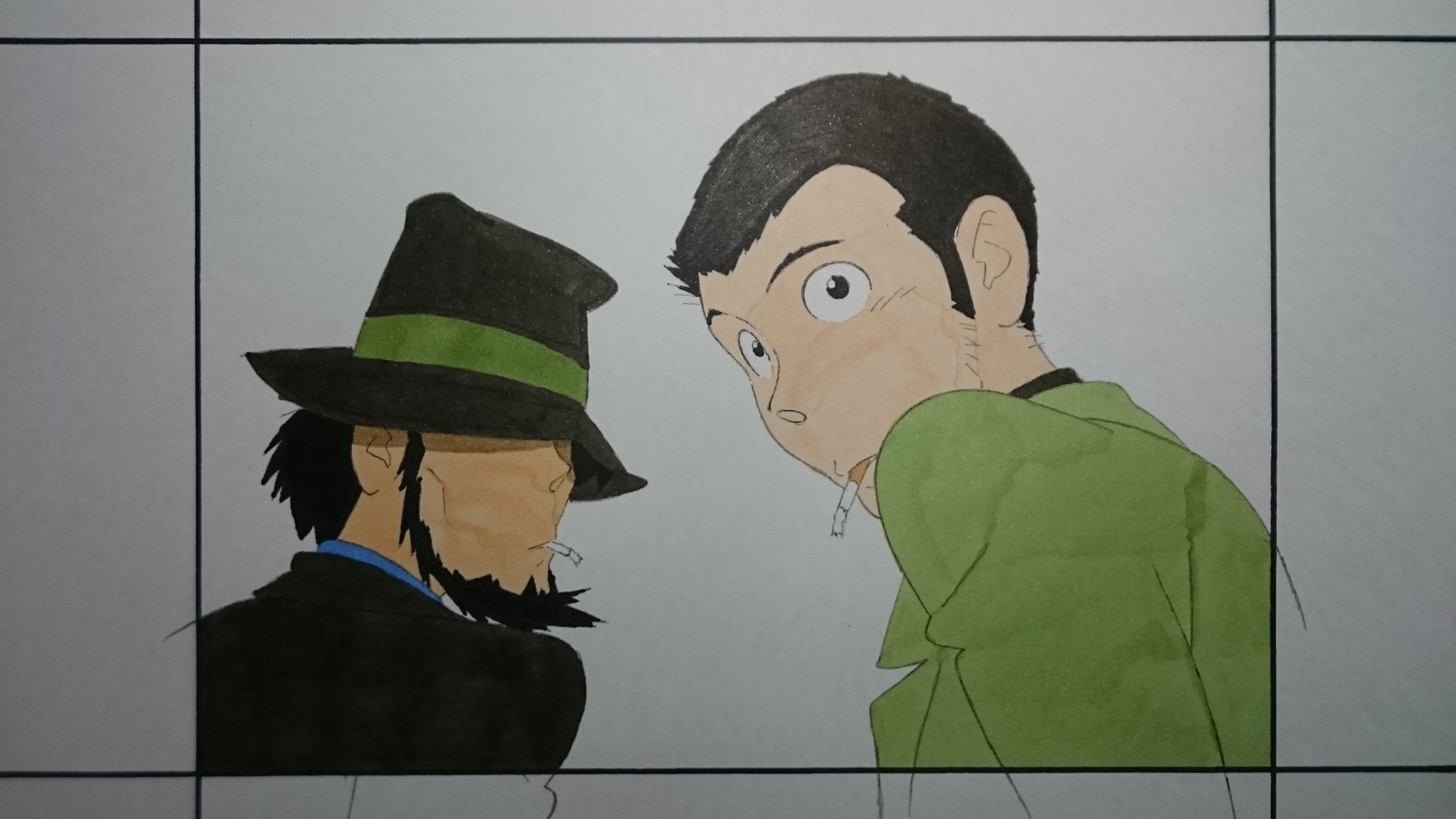 江口 寿志 Coffee Break その ルパン三世 次元大介 ファンが多い緑ジャケット 久しぶりに描いてみた T Co Cux3omuagx Twitter