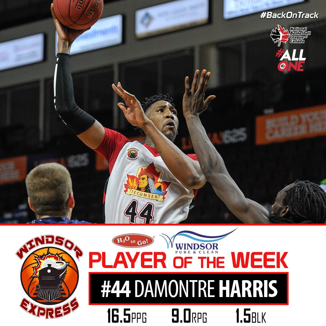 WPClean's tweet image. The  @WPClean Windsor Pure &amp;amp; Clean H2O To Go! Player of the Week! Averaging 16.5 ppg, 9.0 rpg &amp;amp; 1.5 blk in his last two games, is #44 Damontre Harris #yqg #windsor #letsgoexpress