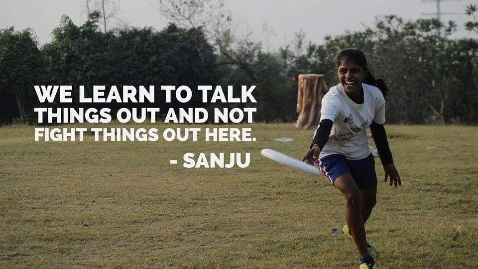 ProjectKHEL's tweet photo. Sanju: With no referee around to direct us, we need to talk things out among ourselves.
#powerofplay #playfordevelopment #playmatters #playforpeace #frisbeeisultimate
@TeamIndiaWomen
@IndiaUltimate 
@DiscraftULT 
@UnderUlti 
@UltiInterviews  
@Sports_NDTV https://t.co/cTlUdYAeAT
