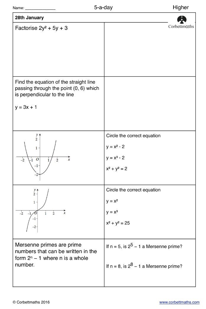 Corbettmaths On Twitter Studying For Higher Gcse Maths Try Today S Foundation Plus Higher Challenging Higher Plus Maths5aday Answers Https T Co Svlnkxue8m Https T Co Vz0awvueec
