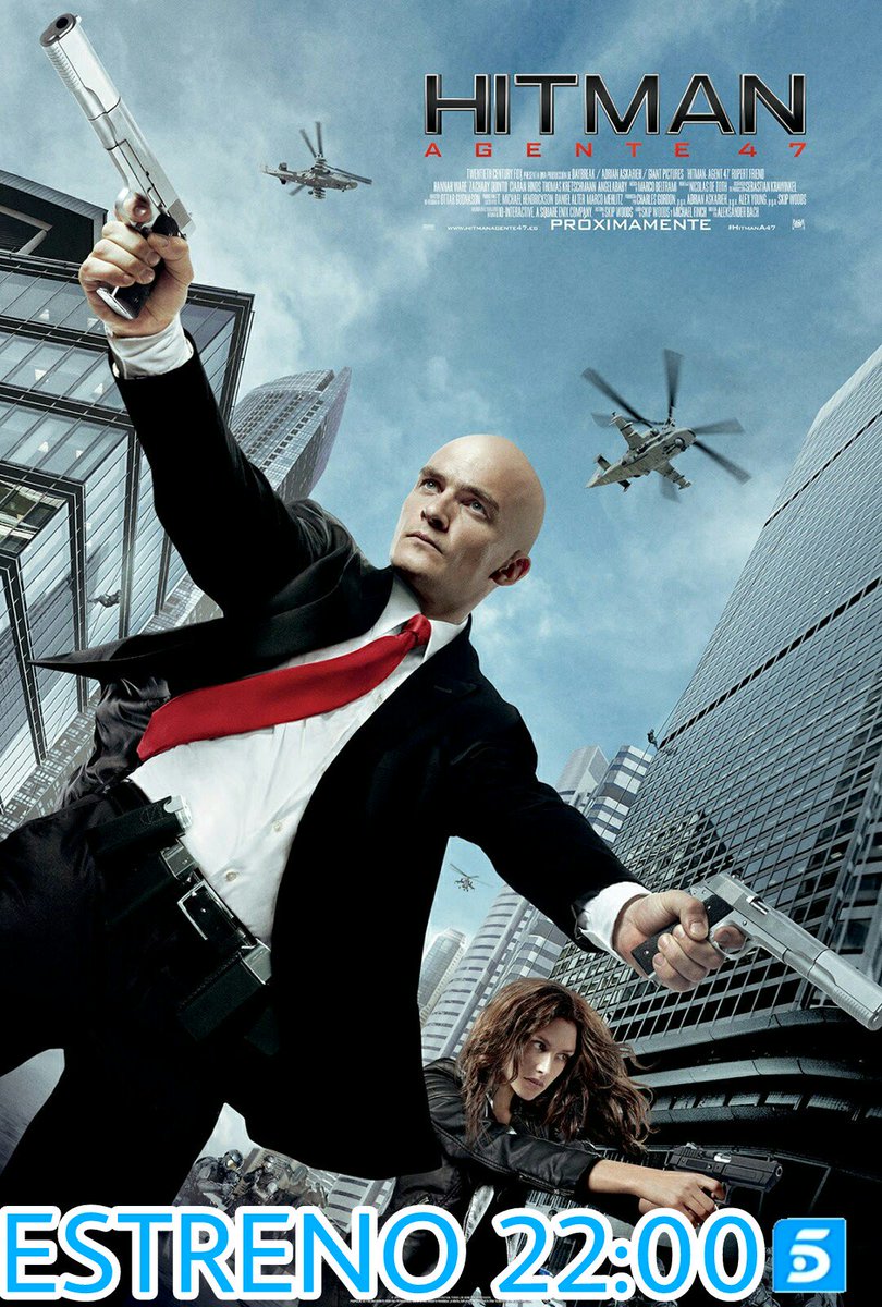 MasQTele's tweet photo. 🌟CINE 5 ESTRELLAS🌟 | #HitmanAgente47 esta noche a las 22.00h ESTRENO en @telecincoes con Rupert Friend y Zachary Quinto ¡No te lo pierdas! 🔫 https://t.co/cBqyaizMnO