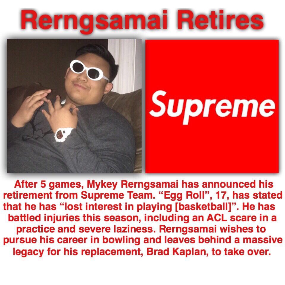 STNation3's tweet photo. We are deeply saddened to announce the retirement of Mykel (Eggroll) Rerngsamai #GoToTeamQ #YouWillNotBeMissed https://t.co/4oUv30h8TM
