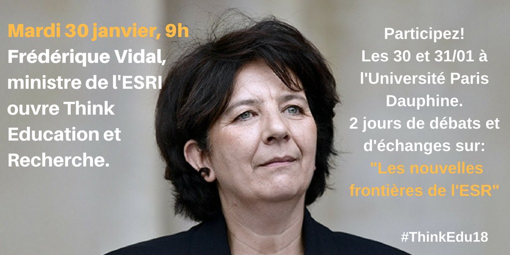 NewsTankEduc's tweet photo. #ThinkEdu18 c'est demain et cela démarre avec @VidalFrederique. Plus que quelques heures pour vous inscrire! cc @sup_recherche @ConferenceDesGE @Cdefi @CPUniversite @Paris_Dauphine https://t.co/stjCLq0LZo https://t.co/jTix3tjM2M
