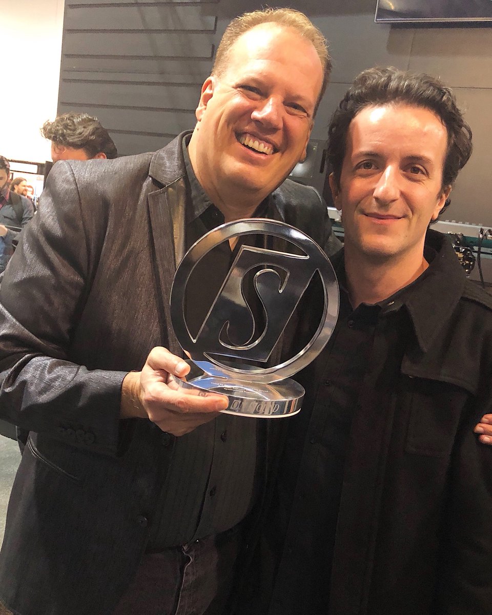 Spectrasonics's tweet photo. Eric and Spectrasonics Vice President and amazing sound designer, Ignacio Longo. #NAMM2018 #ericpersing #spectrasonics https://t.co/gimHujhBJv