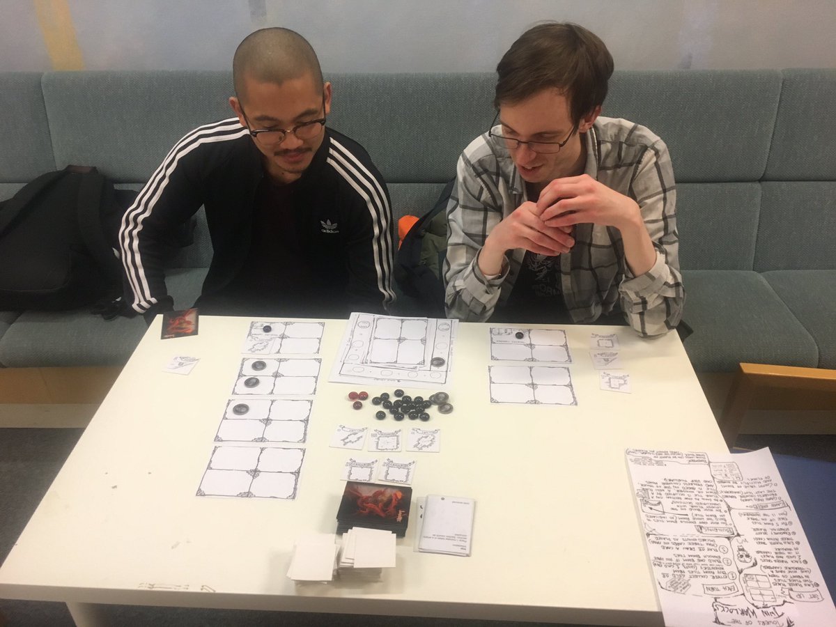 _kribba's tweet photo. Spent the weekend making a #boardgame w @niklaswistedt at @forsbergsskola #gamejam Thank you @fatsharkgames for the cool loot! #gamedesign https://t.co/YJ2sp7qpQd