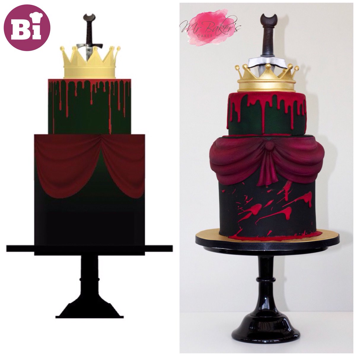 RobBGUK's tweet image. We had an absolutely brilliant time at my murder mystery evening last night and I can now FINALLY share my birthday cake!

Designed using BAKING IT over Facebook Live, with over 2000 people stopping by to watch and contribute their ideas, this is the final cake brought to life...