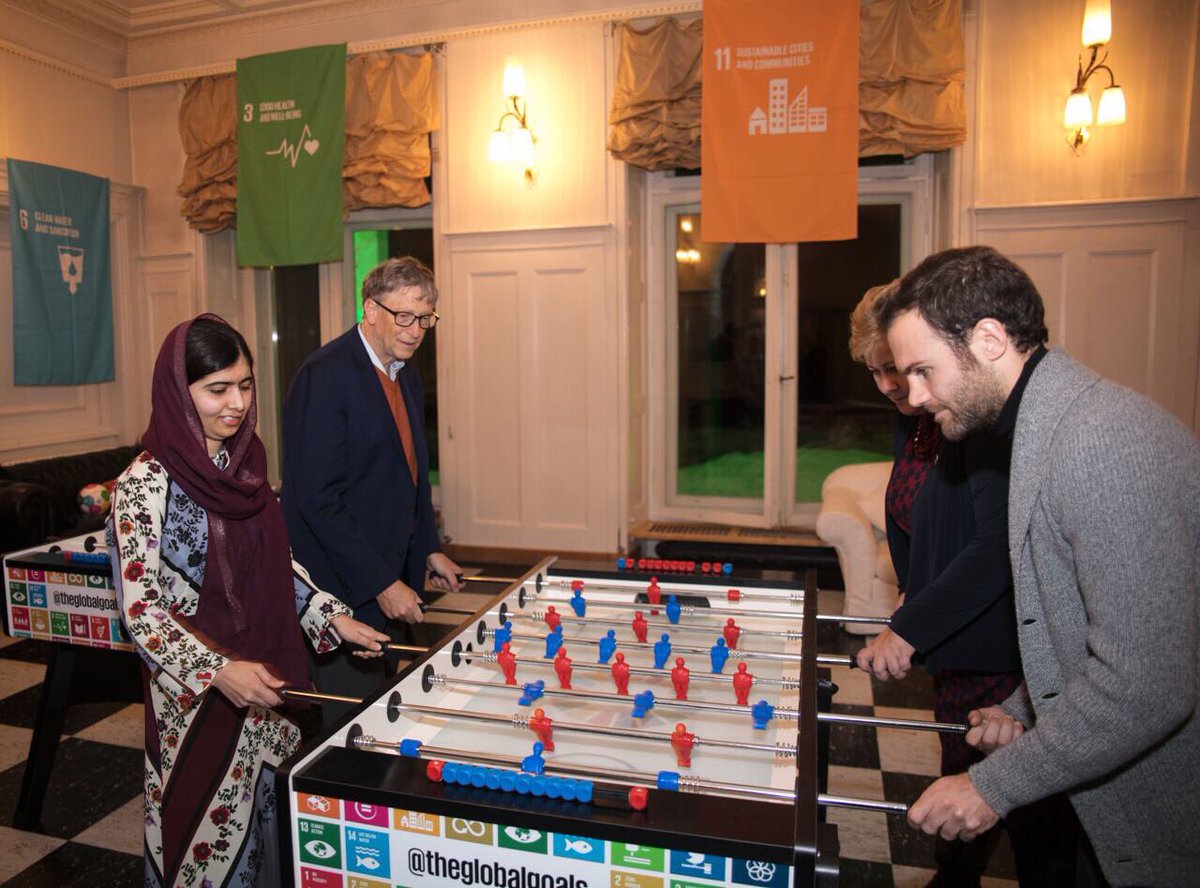 juanmata8's tweet photo. Such a privilege to visit the @wef earlier this week. Among others, I had the chance to speak to the inspiring @BillGates, @malala &amp; @erna_solberg about @CommonGoalOrg and the ability of football to help change the world. The movement keeps growing! #CommonGoal ⚽️❤️🌍 https://t.co/Hv7my10qES