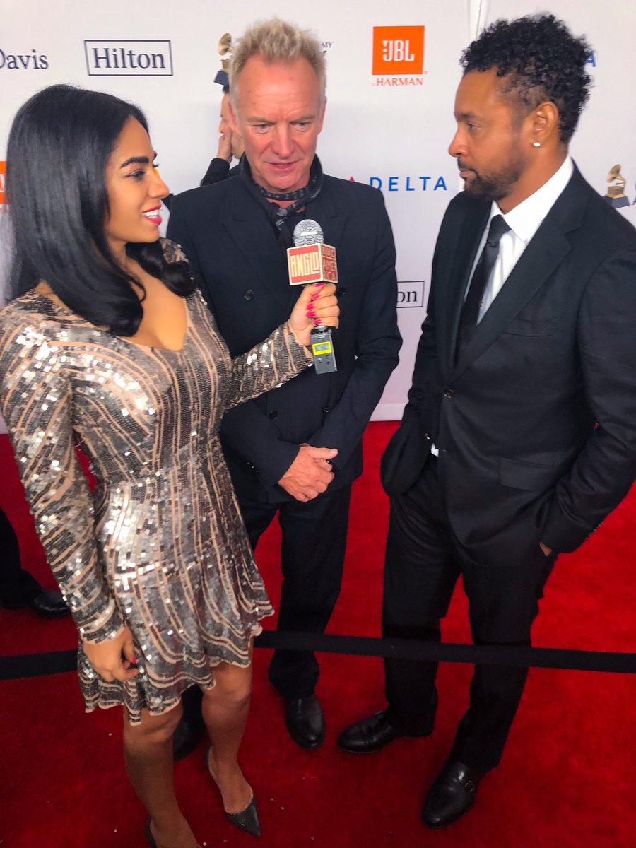 sharoncarpenter's tweet photo. Yes, that’s the legendary #Sting and yes, that’s #Shaggy. And it turns out they have an album coming out!  Most unlikely collaboration ever or what? 😯 #clivedavisgrammyparty @anglophenia https://t.co/u4ohzJrVMk