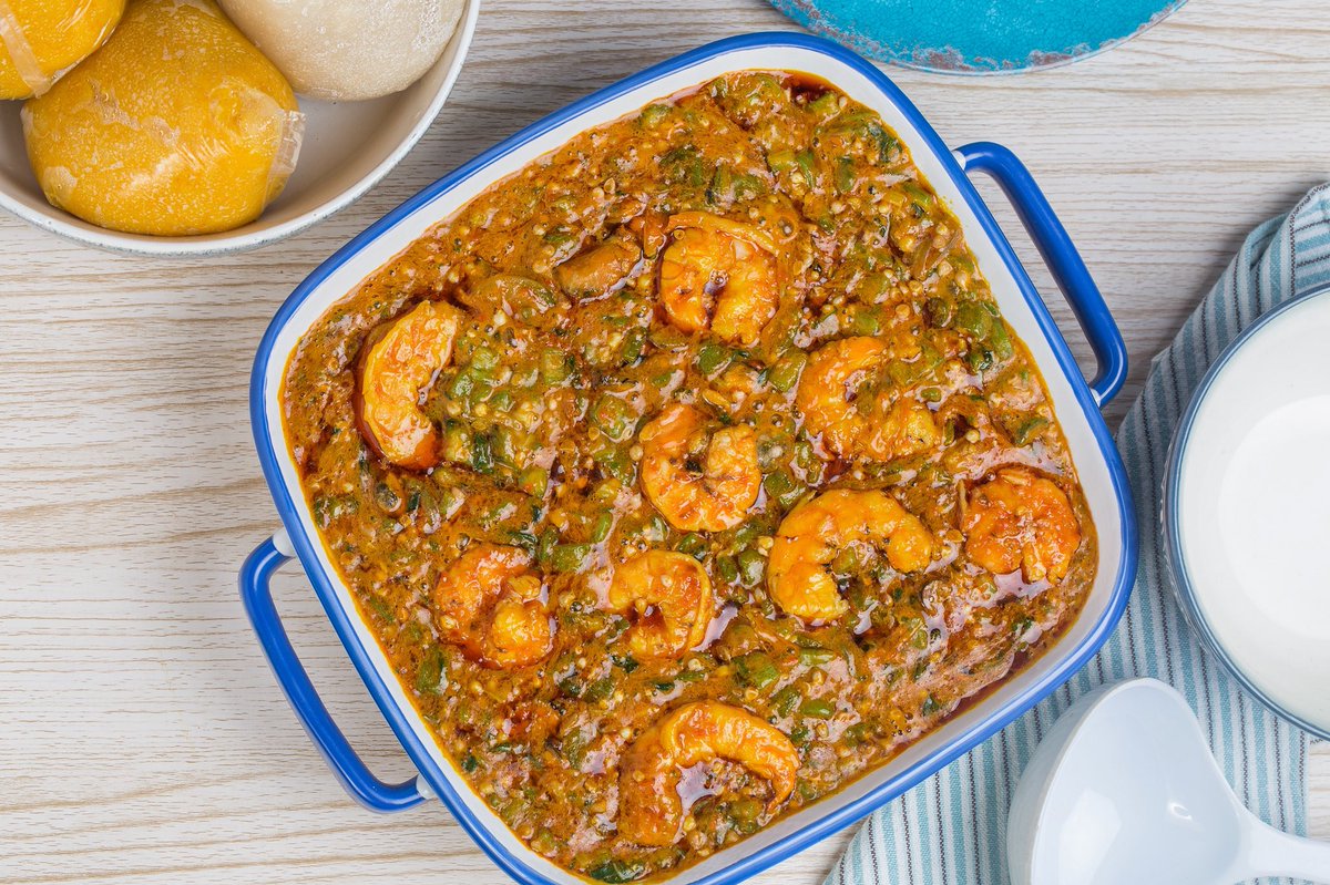 Telande on Twitter "PALM OILED PRAWNS OKRA SOUP There’s something